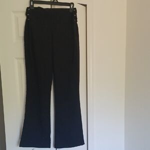Juniors Funhouse Black Sparkle Flared Pants with Lace-Up Sides Size Small